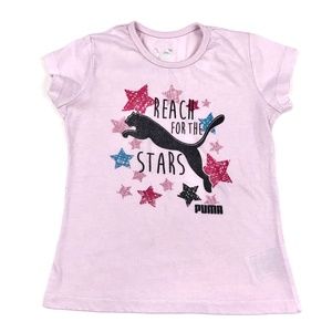 PUMA Logo and Stars Light Pink Graphic Shirt